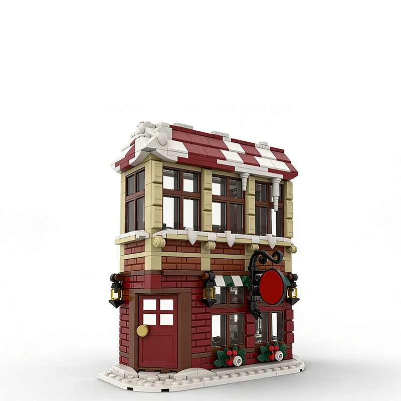 498 pièces Atelier de bonbons de construction MOC, Blocs de construction modulaires personnalisables, Briques éducatives simples, Jouet DIY pour enfants, Cadeau d'anniversaire