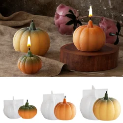 Pumpkin Shape Aroma Plaster Candle Silicone Mold DIY Pumpkin Candle Holder Ornament Desktop Decoration Resin Mold Halloween Gift