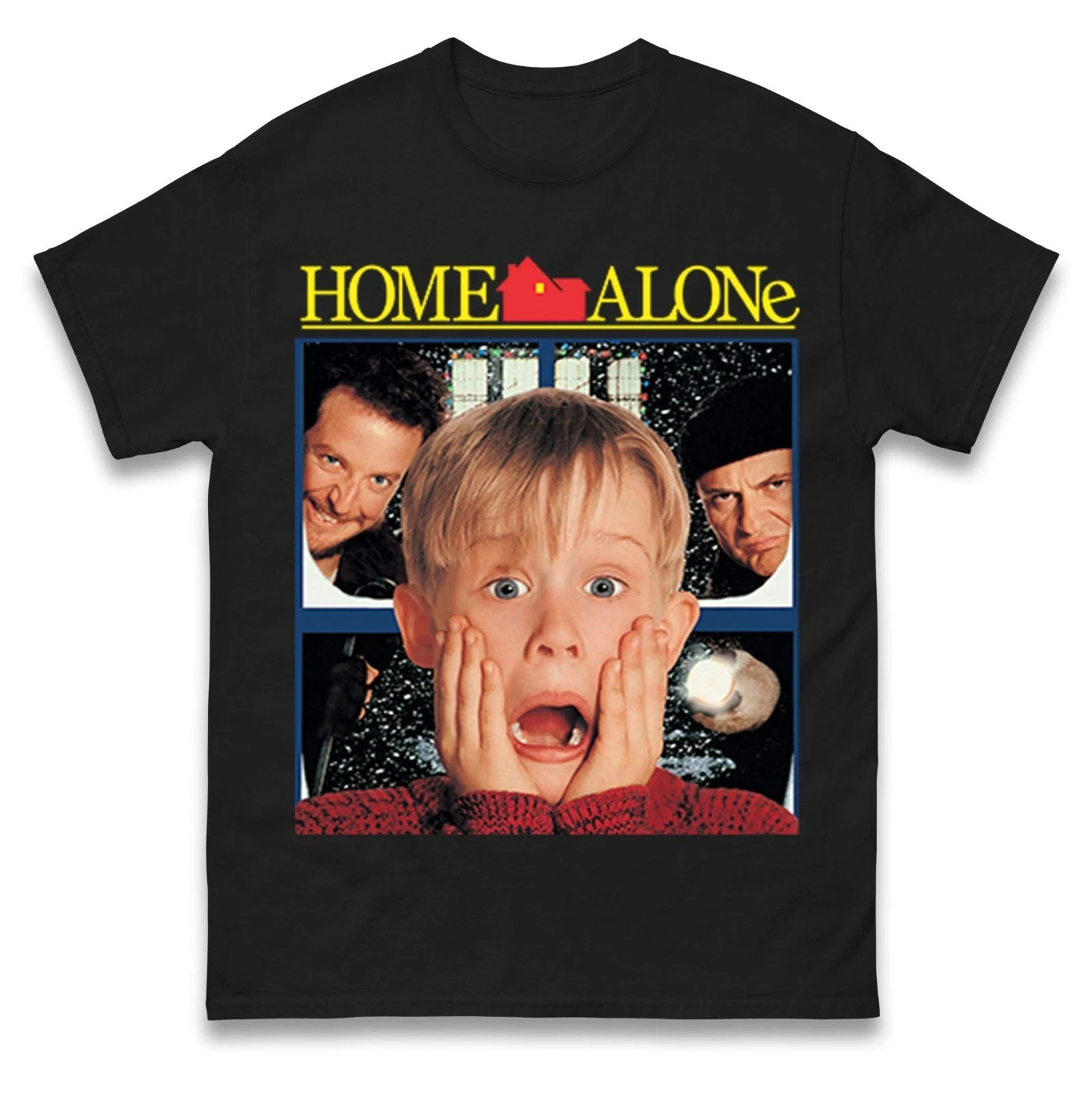 Home Alone Movie Christmas T-Shirt Funny Retro Kevin McCallister Xmas Gift Top Four season popular unisex cotton T-shirt