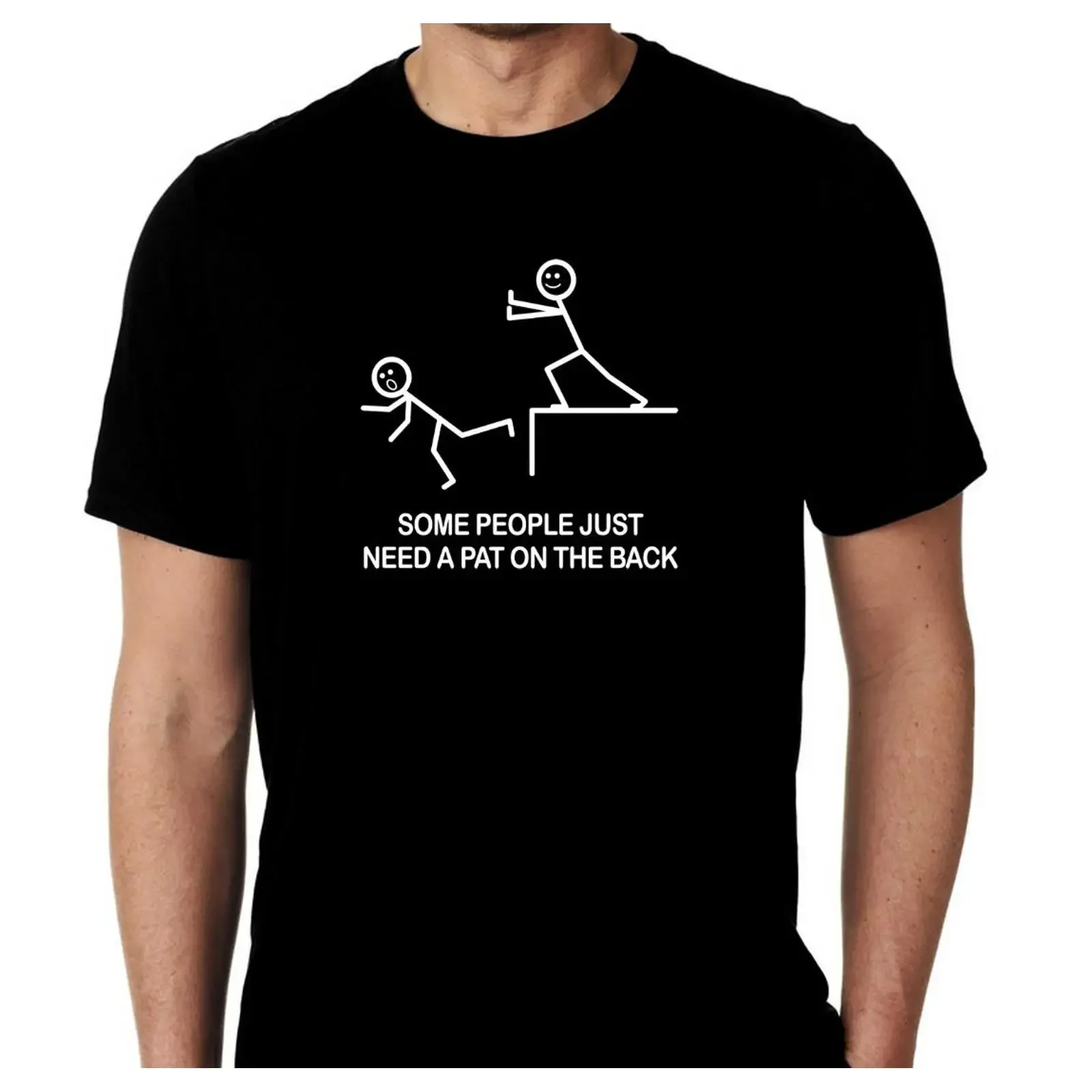 Humor T Shirt Some People Need A Pat On The Back Funny  vintage Washed Breathable Versatile homme Unisex Casual Comfortable