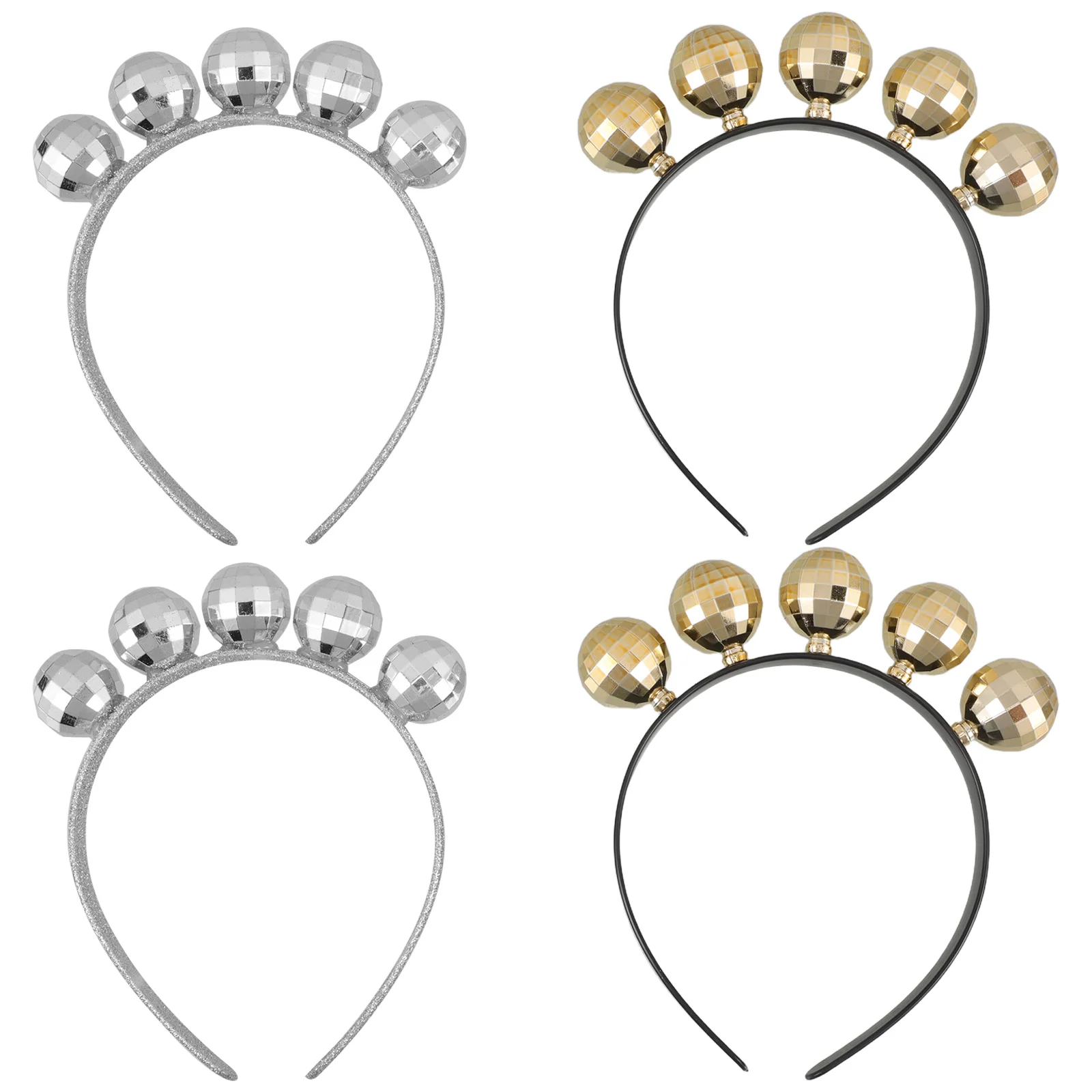 

4pcs Disco Ball Headbands 1970S Disco Theme Party Accessories Women Holiday Carnival Graduation New Year Wedding Decorations
