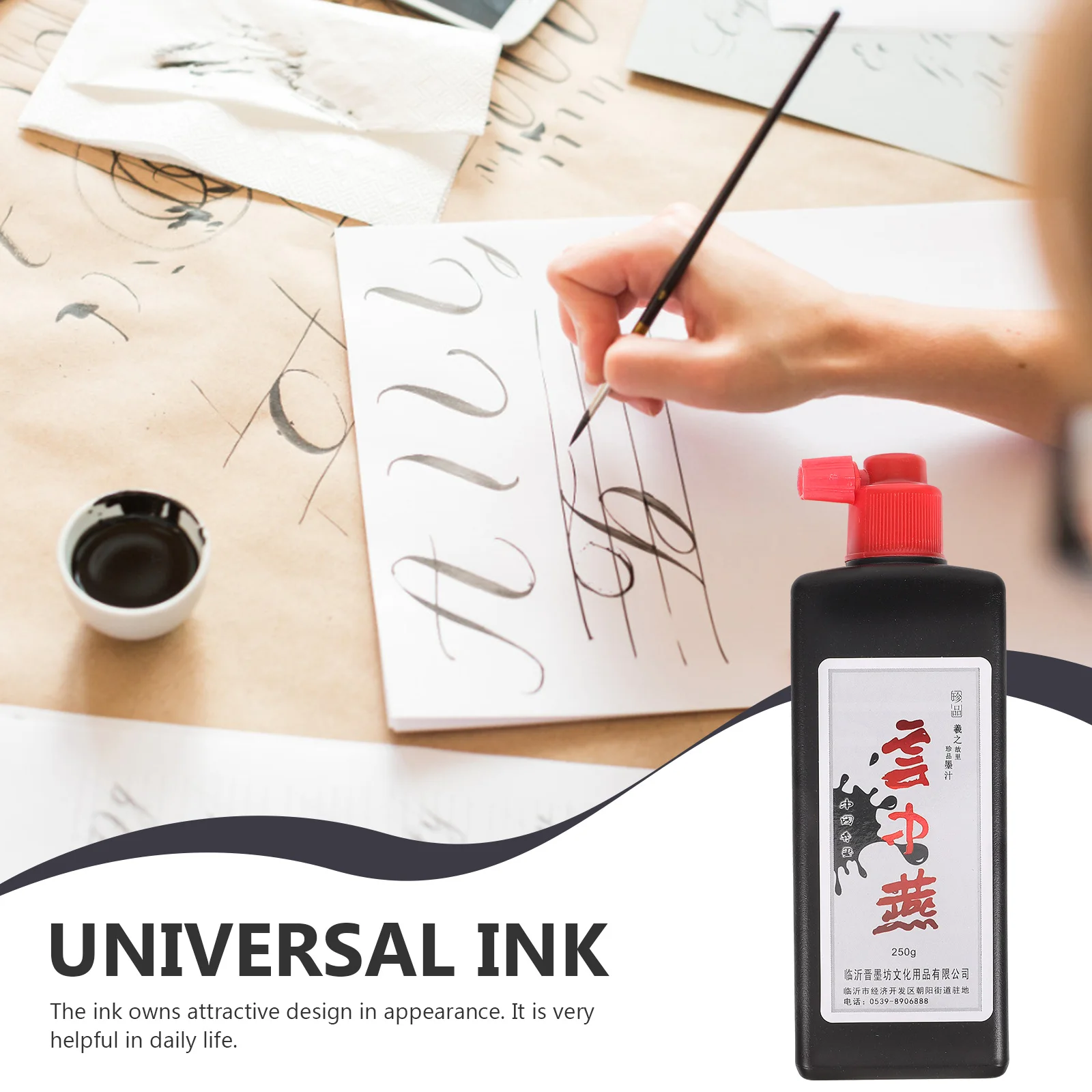 1 Bottle Multi-Use Painting and Calligraphy Ink Fine Craftsmanship Fragrant Non-Spill Design Ideal for Writing Training Home