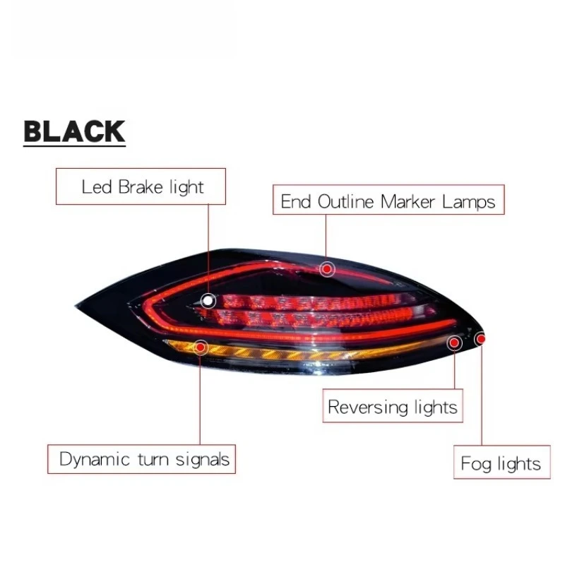Auto-Rücklichter 2009–2013 970.1 Rücklichter, Upgrade 2016, Stil Porsche Panamera 970 970.1 Leuchtdioden-Rücklichter