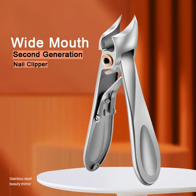 1pcs Toe Nail Clippers for Men Thick Ingrown Toenails Large Wide Jaw Opening Slanted Long Handle No Splash Fingernail Clipper