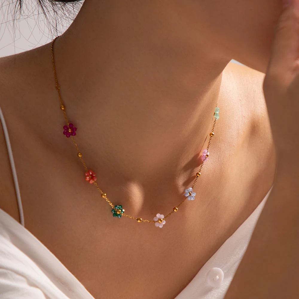 Yori Statement Stainless Steel Necklace 18K PVD Plated High Quality Charm Stylish Golden  High-Grade Fashion Shiny Jewelry Gift