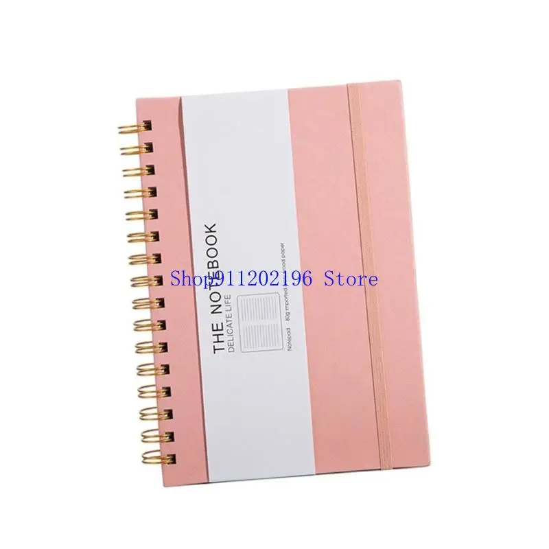 P82A Twin Coil Binding Notebook PU Leather Business Notepads Light Weight Journal For Daily Recording Note Taking Journaling