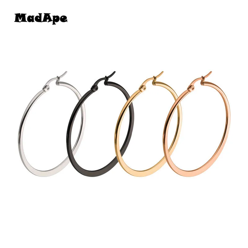 MadApe Anti-allergiche In Acciaio Inox Orecchini A Cerchio Orecchini di Marca Per Le Donne Alla Moda Classico Uomo Donna Big Hoops Orecchini Dei