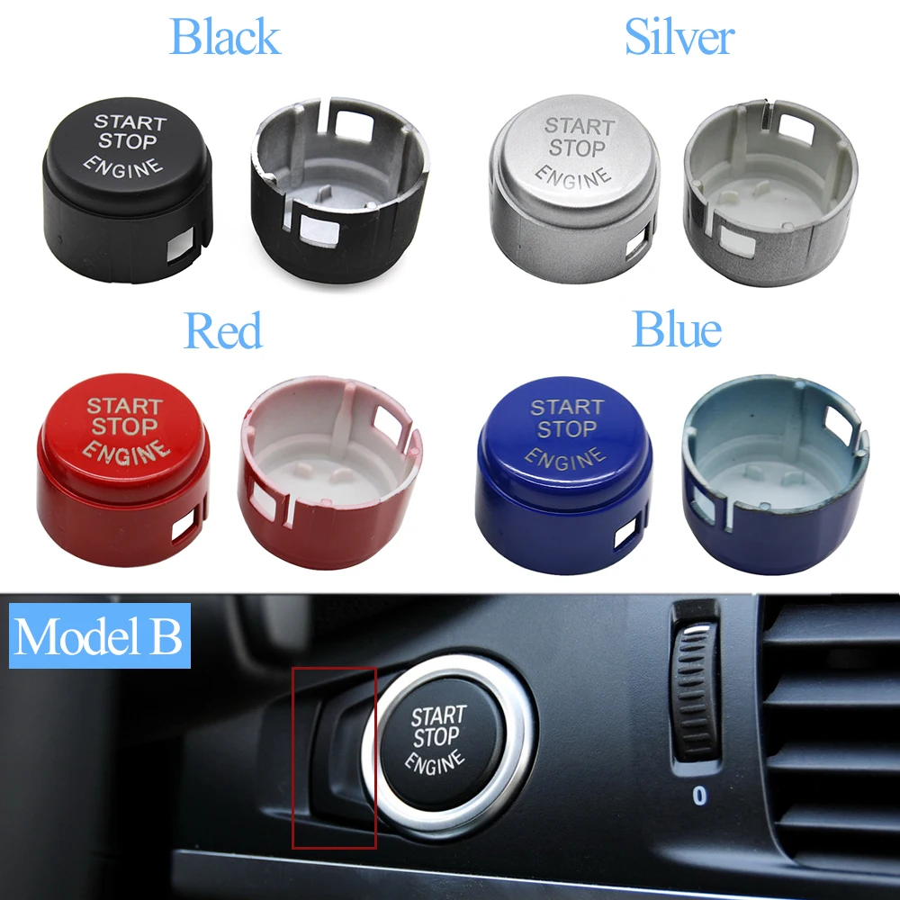 Black Silver Car Accessories Engine Ignition Start Stop Push Switch OFF Button Cover For BMW X3 X4 Series F25 F26 61319153831