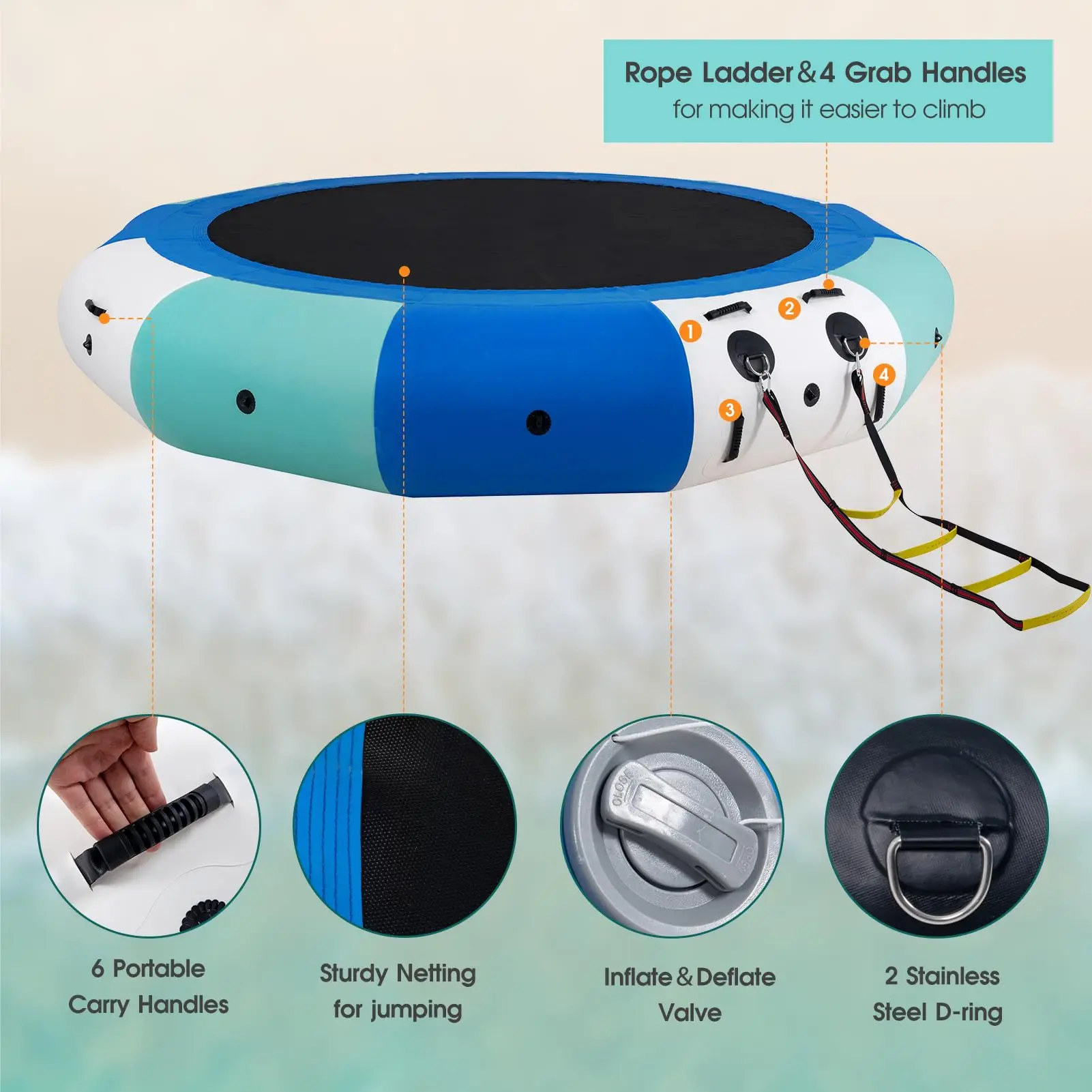 

Летний популярный надувной водный батут из прочного ПВХ для детей, для игр на воде, стимулирующий продажи