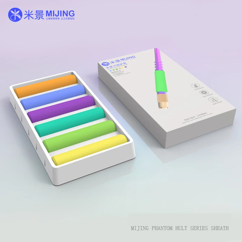 

Mijing 6 шт. 1 комплект защитный рукав для рукоятки ножа противоскользящая изоляция серия фантомный халт поглощение пота для рукоятки