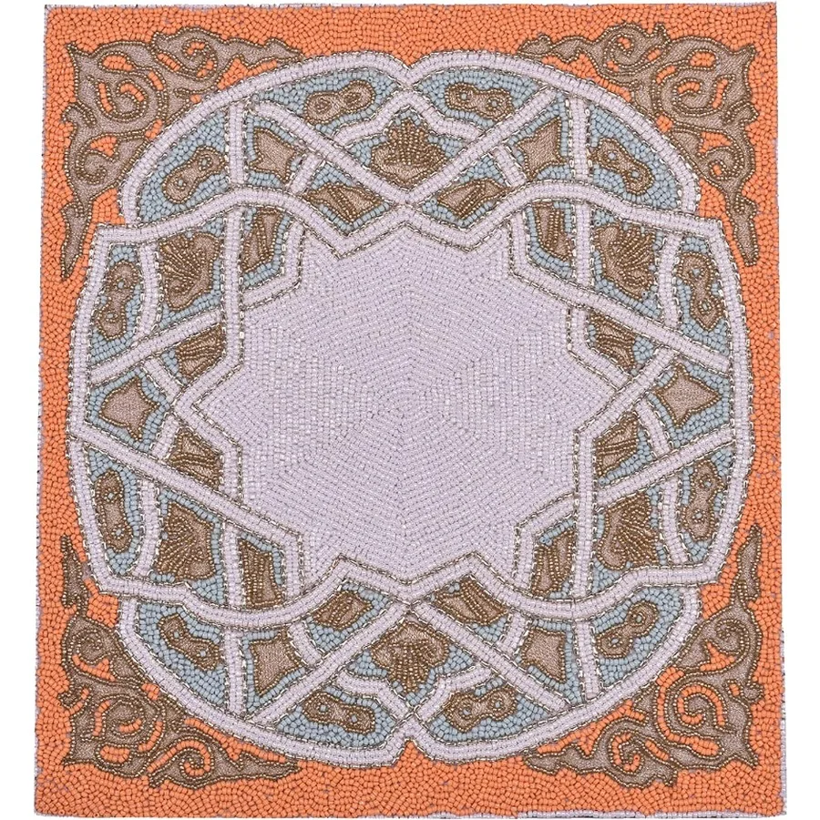 

Beaded Placemats Set of 6 15 Inches Heat Resistant Charger Plates Table Mats for Farmhouse Kitchen Decor Ideal for Wedding Moth