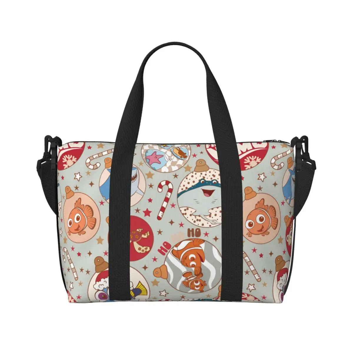 

Custom Finding Nemo Tote Bag Women Large Capacity Gym Beach Travel Bags