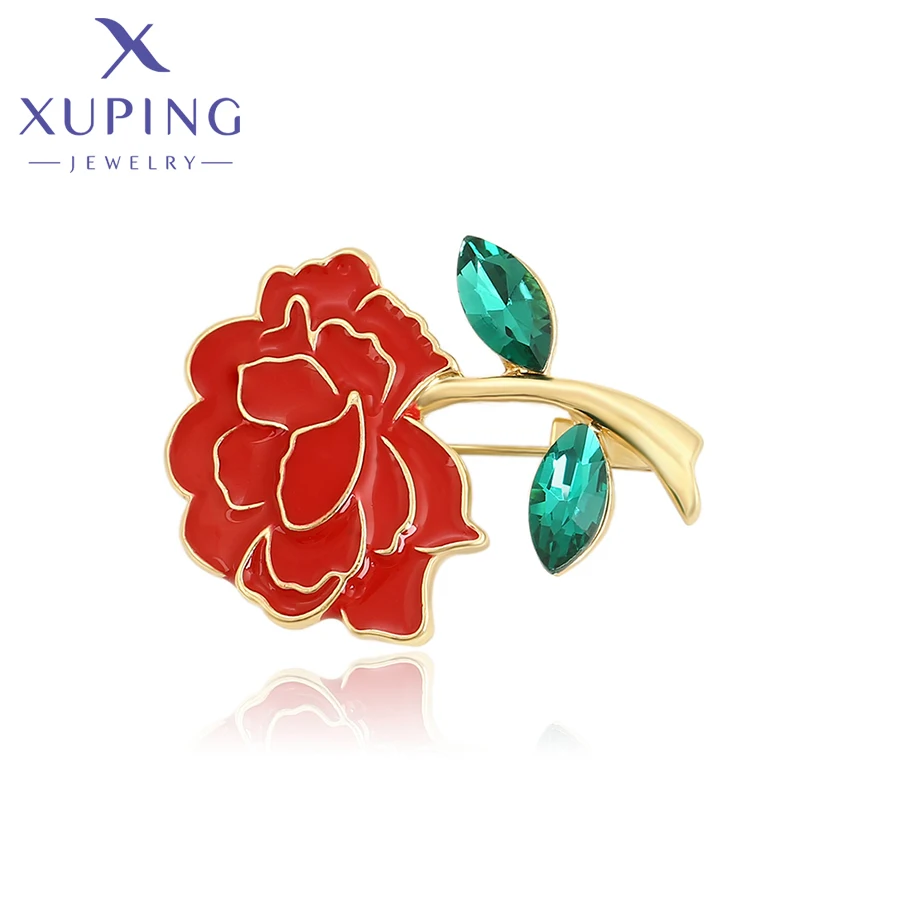 Xuping Fashion Charm Flower Shaped Copper Alloy Brooches for Women Jewelry Party Elegant Exquisite Gift 68