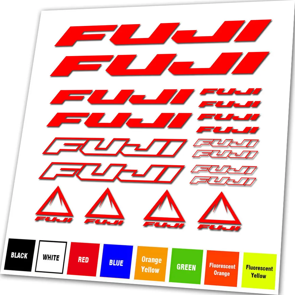 18 PIECE For FUJI  BIKE FRAME GRAPHIC DECALS STICKERS KIT MTB BMX .CHOOSE COLOUR