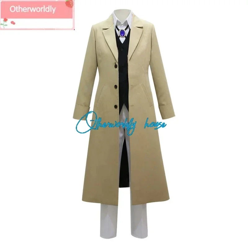 Anime Bungo Stray Dogs Dazai Osamu Cosplay Costume Long Jacket Coat Suit Adult Men Windbreaker Halloween Christmas clothing