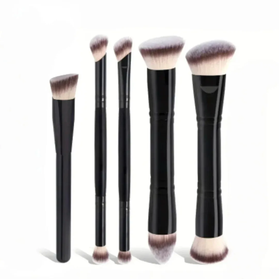 Nouveau 5 pièces double extrémité fond de teint Blush brosse poils souples professionnel cosmétique poudre libre brosse correcteur Blush outils de maquillage