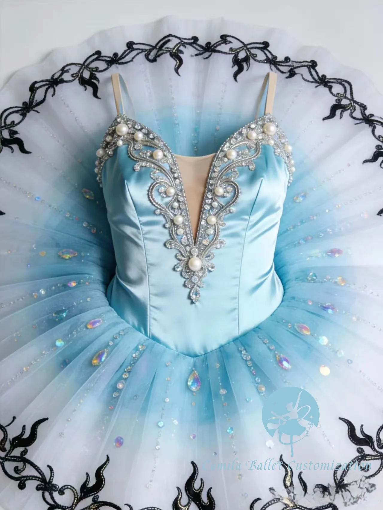 

Элитная новая индивидуальная юбка-туту Bluebird Silver Fairy Sleeping Beauty для балетных выступлений и соревнований, для взрослых и детей