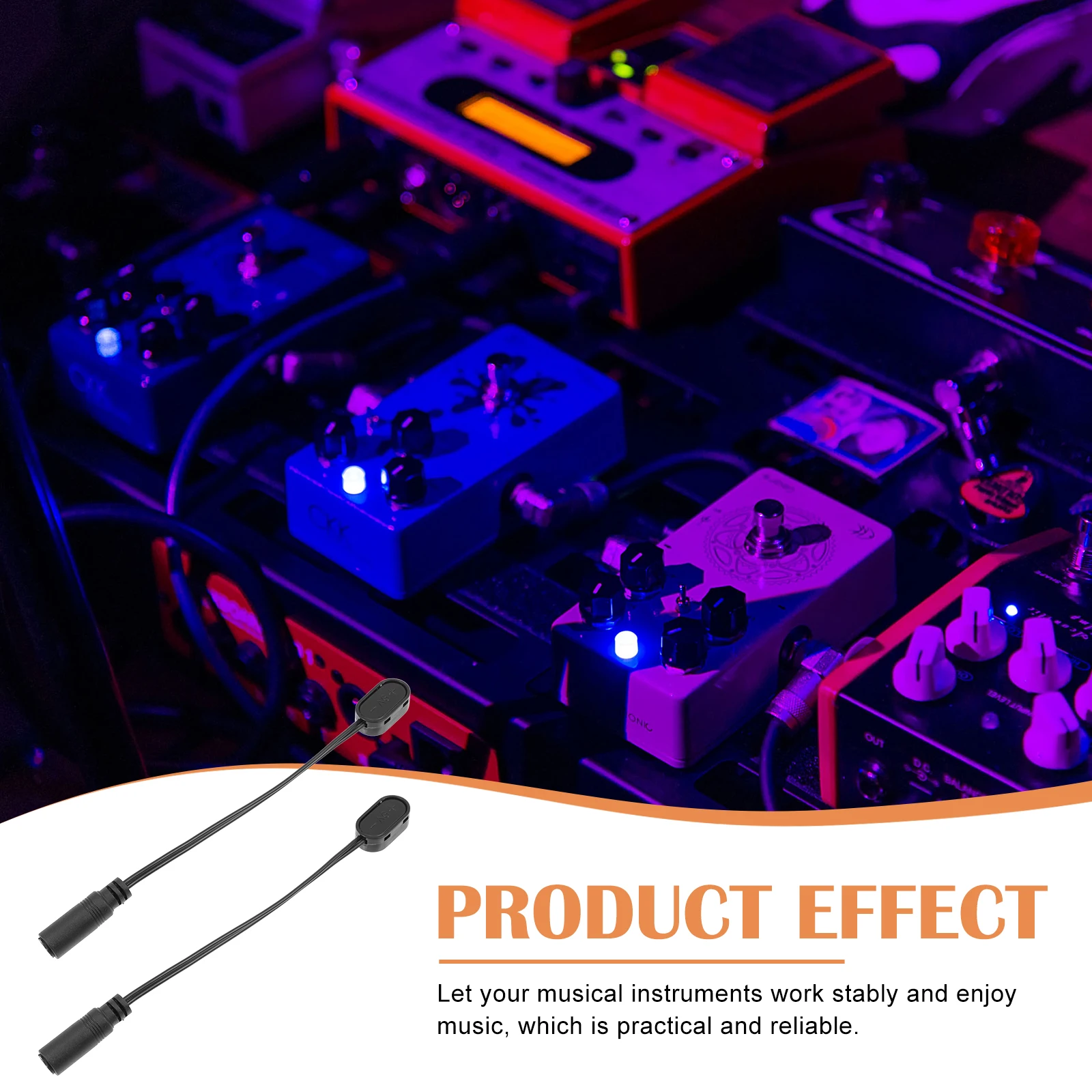 

2Pcs Efficient Effector Cables Practical Music Instrument Connection High Performance