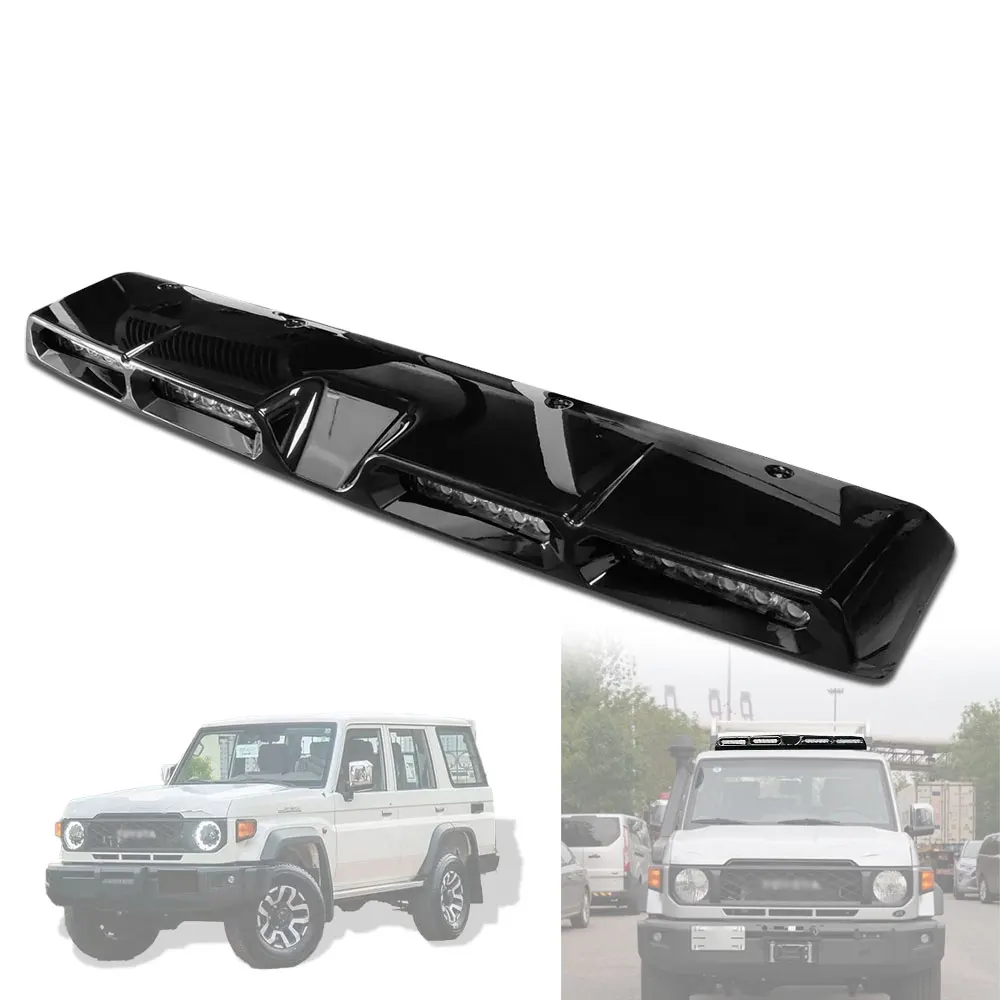 

Front Spoiler Roof Light Top Lamp Bar with LED Bar for Land Cruiser LC76 4-doors