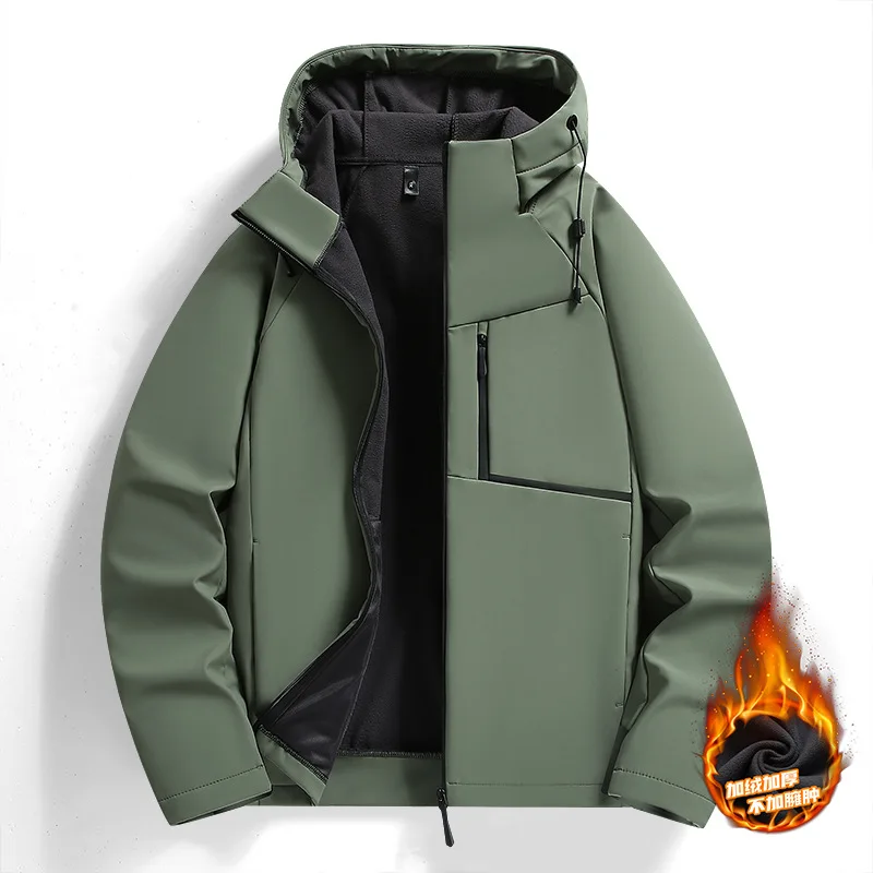 Winter Coats Fishing Jackets Men Fishing Clothes Windproof Warm Multi-Pocket Down Jackets Fleece Outdoor Fishing Wear