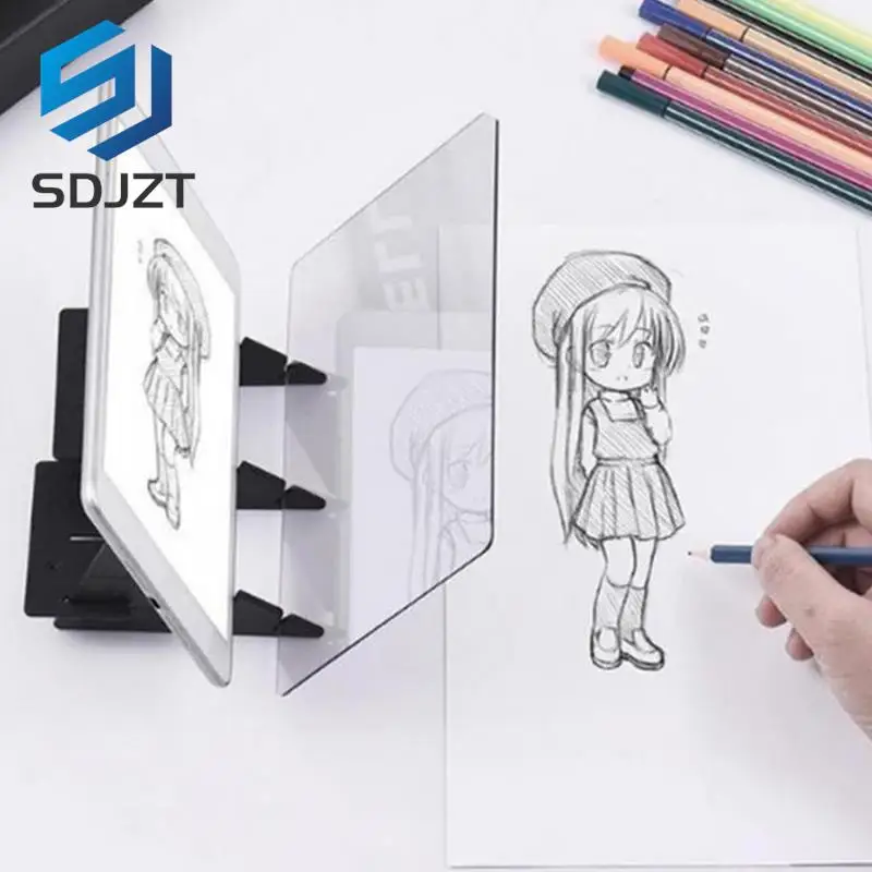 Sketch Tracing Drawing Board Optical Draw LED Projector Painting Copy Board Specular Reflection Dimming Bracket Holder Child