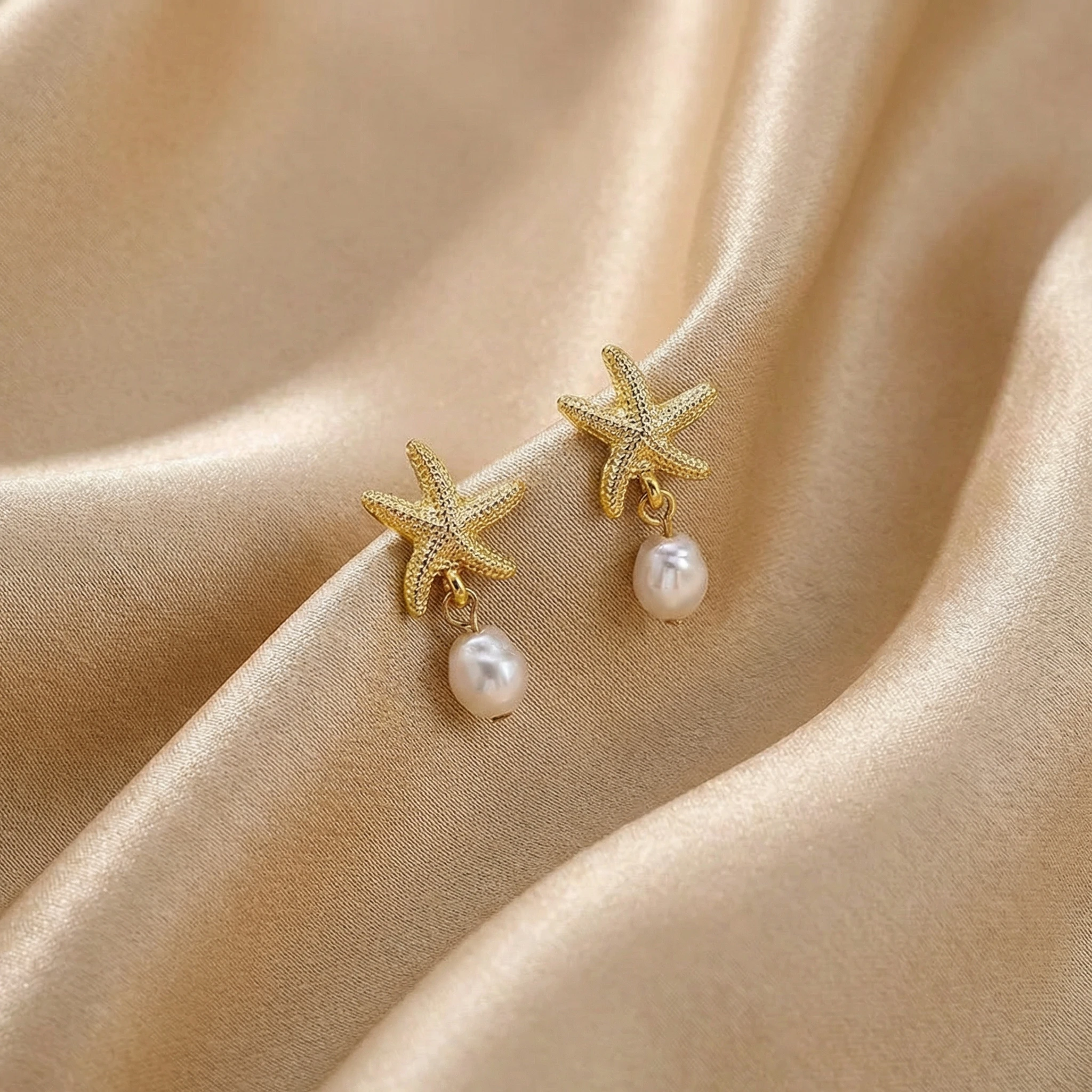 Trendige Mermaidcore Seestern-Ohrringe für Frauen Niedliche Imitationsperlen Hängende Y2K Ohrstecker Ästhetisches Zubehör Party-Schmuck Geschenk – Detail 5