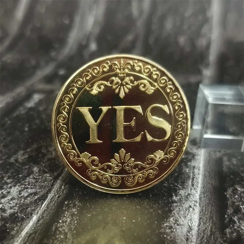 1PC  Yes Or No Commemorative Coin Souvenir Non-Currency Game Prop Decision Coins Collection Decoration Crafts Bronze 3D Embossed