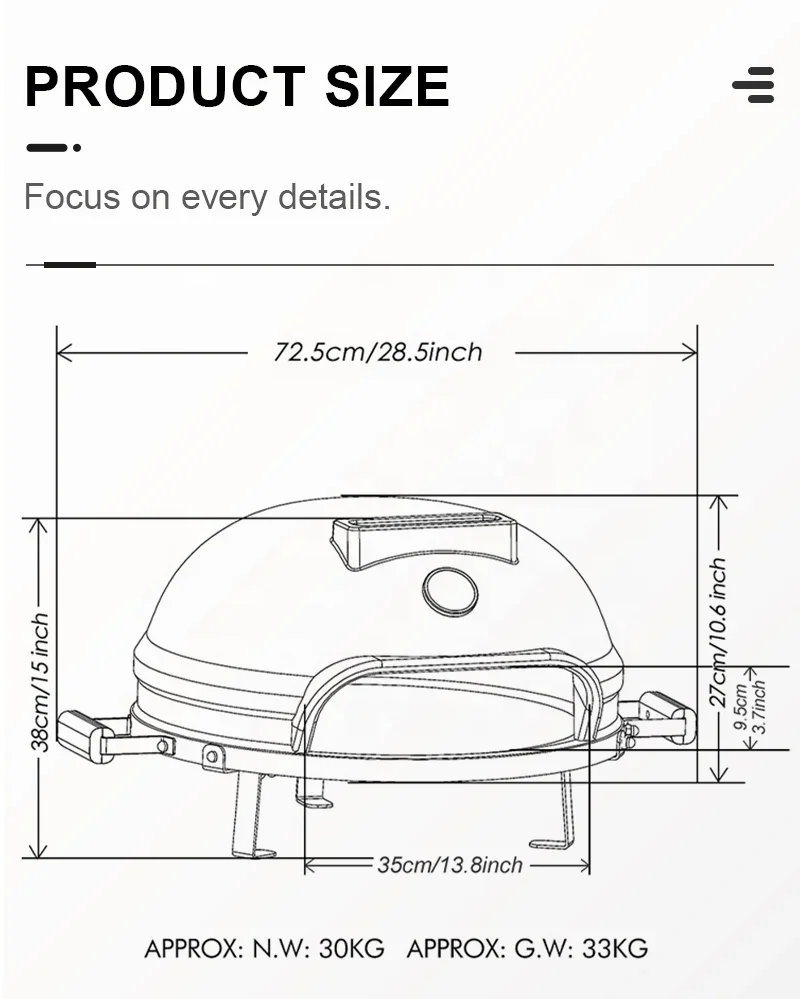 Mini Small to Big Heavy Duty Bricks Woodfire Pellet Pizza Oven for Outdoor Home Garden