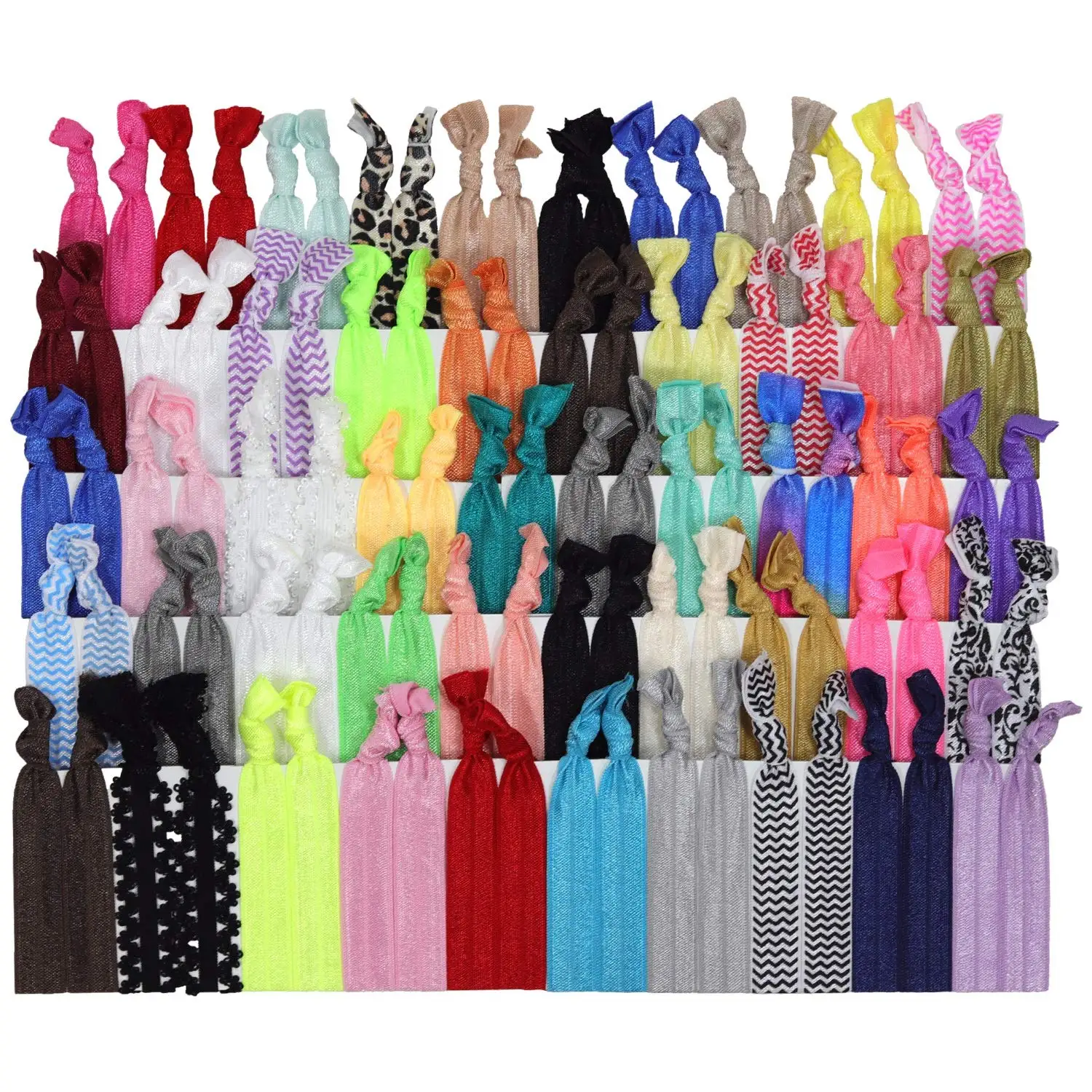 

100 Hair Ties No Crease Ribbon Elastics Ouchless Ponytail Holders for All-Day Comfort and Style