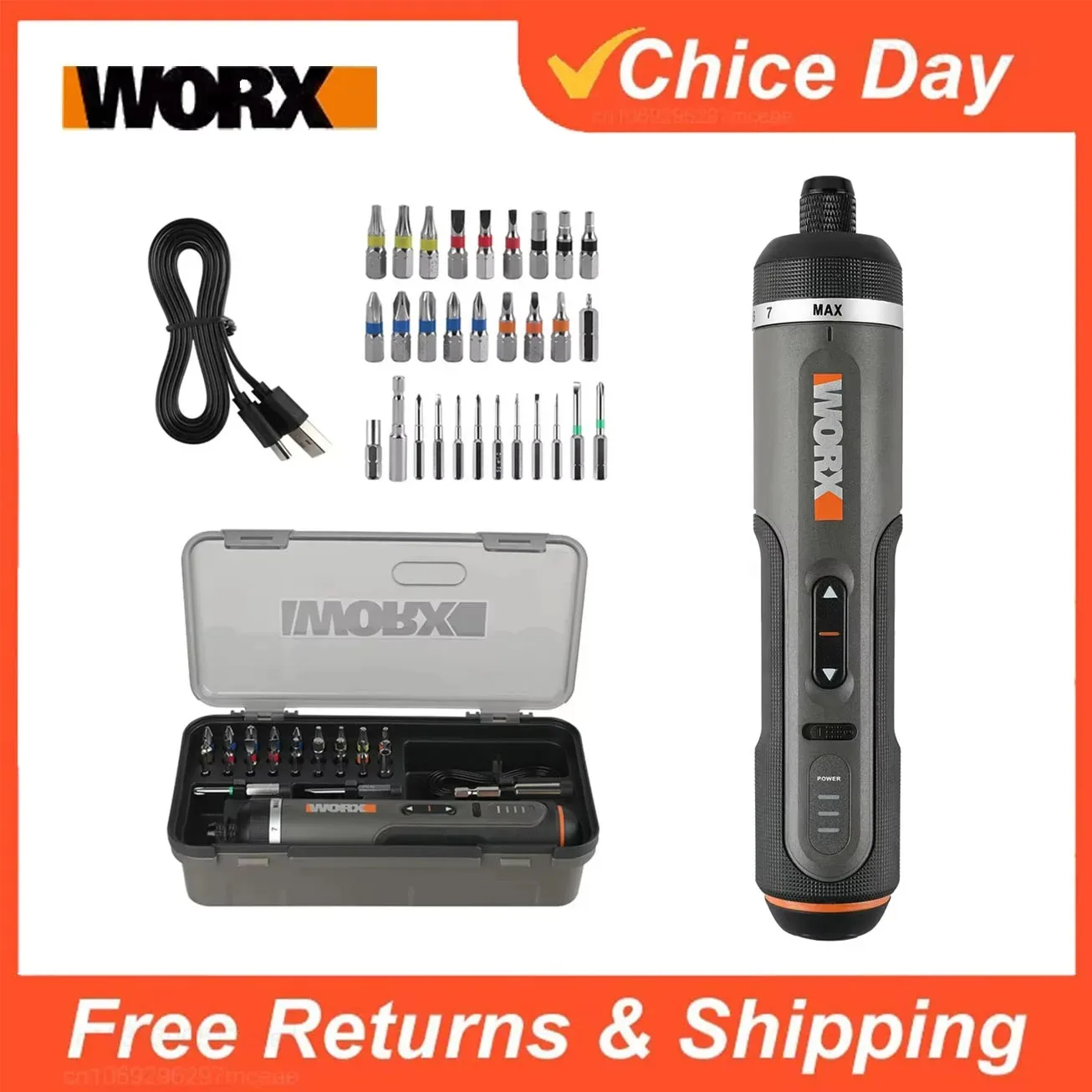worx-30-bit-sets-power-tools-wx242-electrical-screwdriver-set-smart-cordless-drill-screwdrivers-usb-rechargeable-set-home-repair