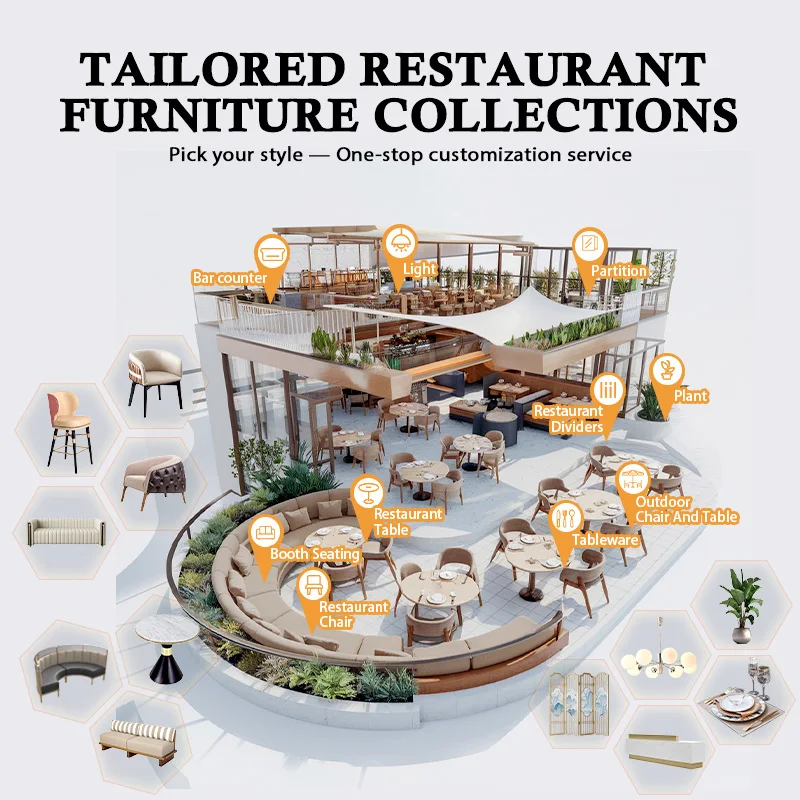 custom.Hotel Cafe Lounge Easy Clean bar Sofa Custom Restaurant Furniture Modern Style Restaurants Booths Seating Set Project