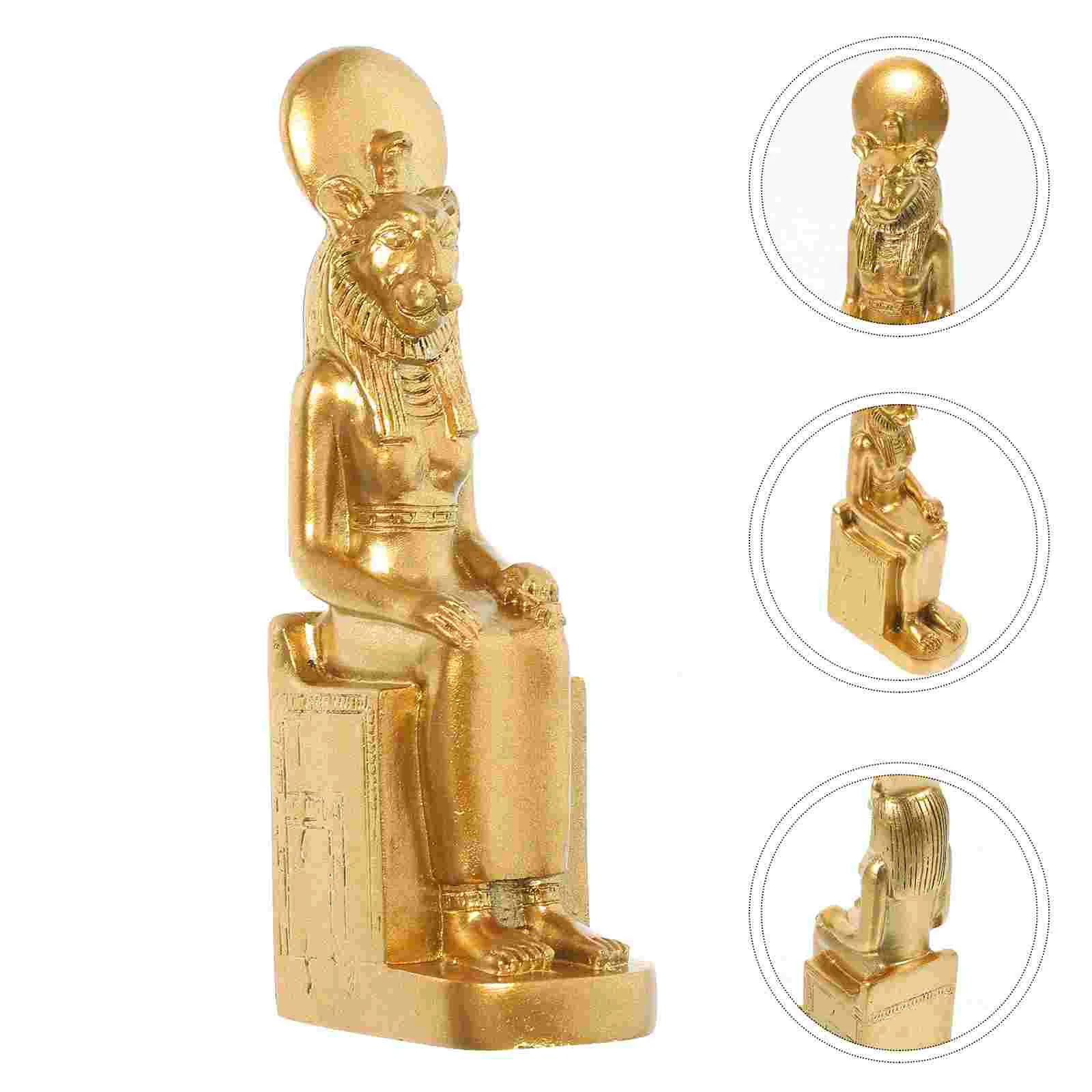 

1 Retro Decor Sphinx Statue Resin Craft Egyptian Gifts Vintage Decoration Golden Sculpture Ancient Office Decorative Artware