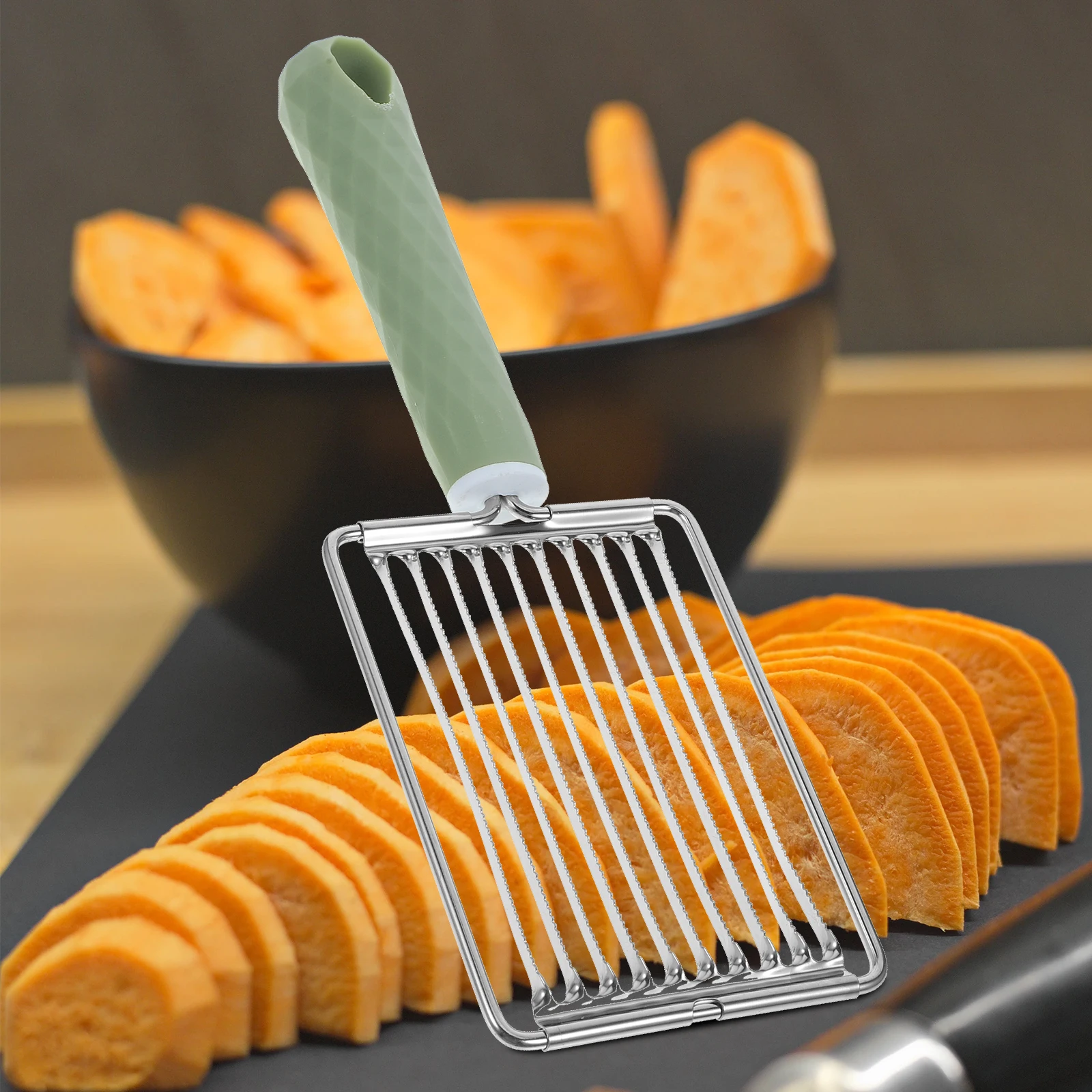 

Легкая резка из нержавеющей стали для овощей и яиц, идеально подходит для картофеля, помидоров, моркови, огурцов, нержавеющая, легкая