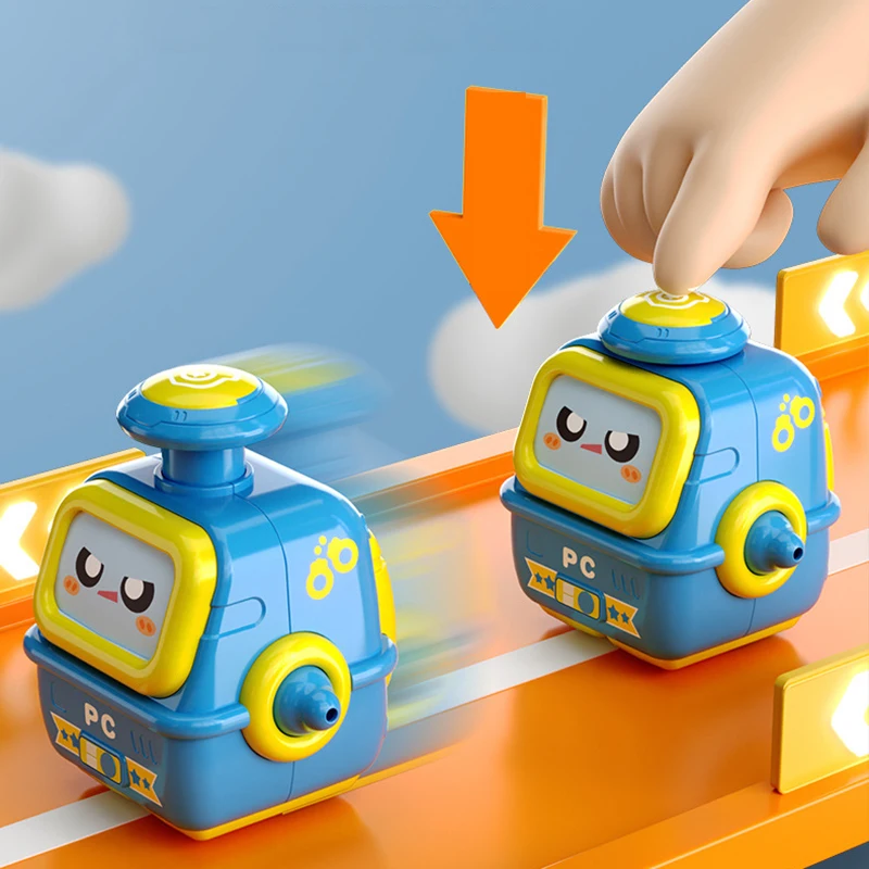 Cartoon Cute Press With Whistle Robot Scooter Car Funny Boys Inertia Pull Back Car Children's Puzzle Toys Holiday Birthday Gift