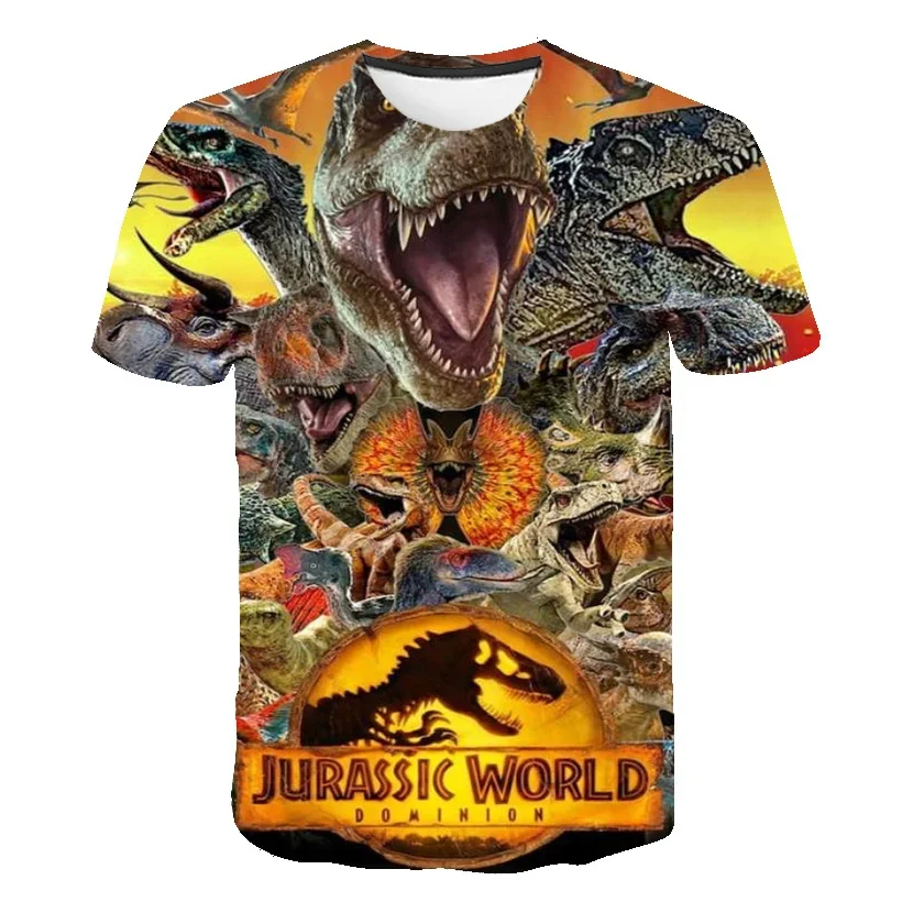 Summer 3D Printed Anime T-Shirt Fashion Jurassic Park T-Shirt Men's Women's Gift Birthday Gift Hip Hop Tops