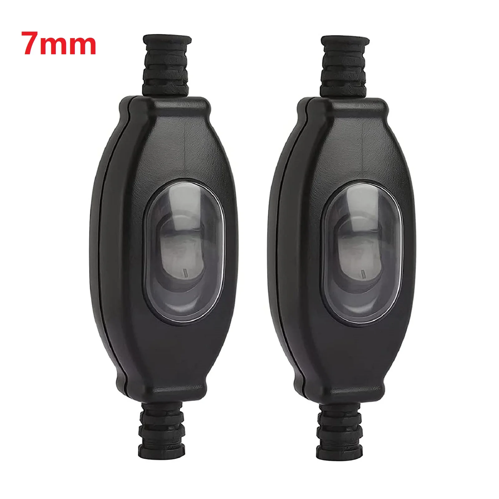 2PCS IP65 Waterproof Intermediate Switch 10.5* 3.5*2.5cm Black Cord Switch Cable Switch 3A/250V Waterproof Switch