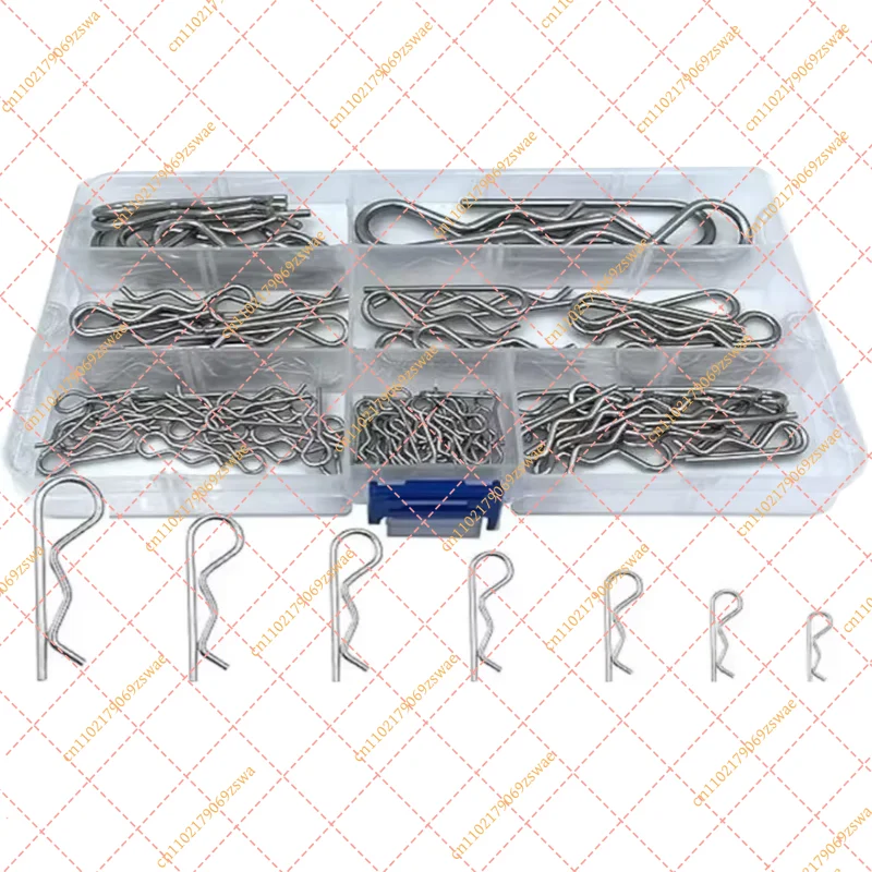 100pcs Stainless Steel Cotter Pins Set R Clips & Split Pins Fastener Assortment