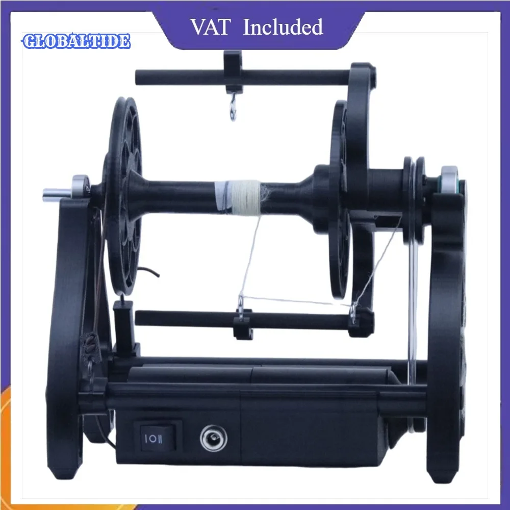 Mini roue à filer électrique à affichage numérique et vitesse réglable 12 V, outil de torsion de fil pour usage domestique, appareil portable pour travaux manuels, idéal pour le fil de laine, la fibre, le coton, le lin, la soie, le tricot, la couture et les travaux d'artisanat. Équipement de filage silencieux, stable et compact.