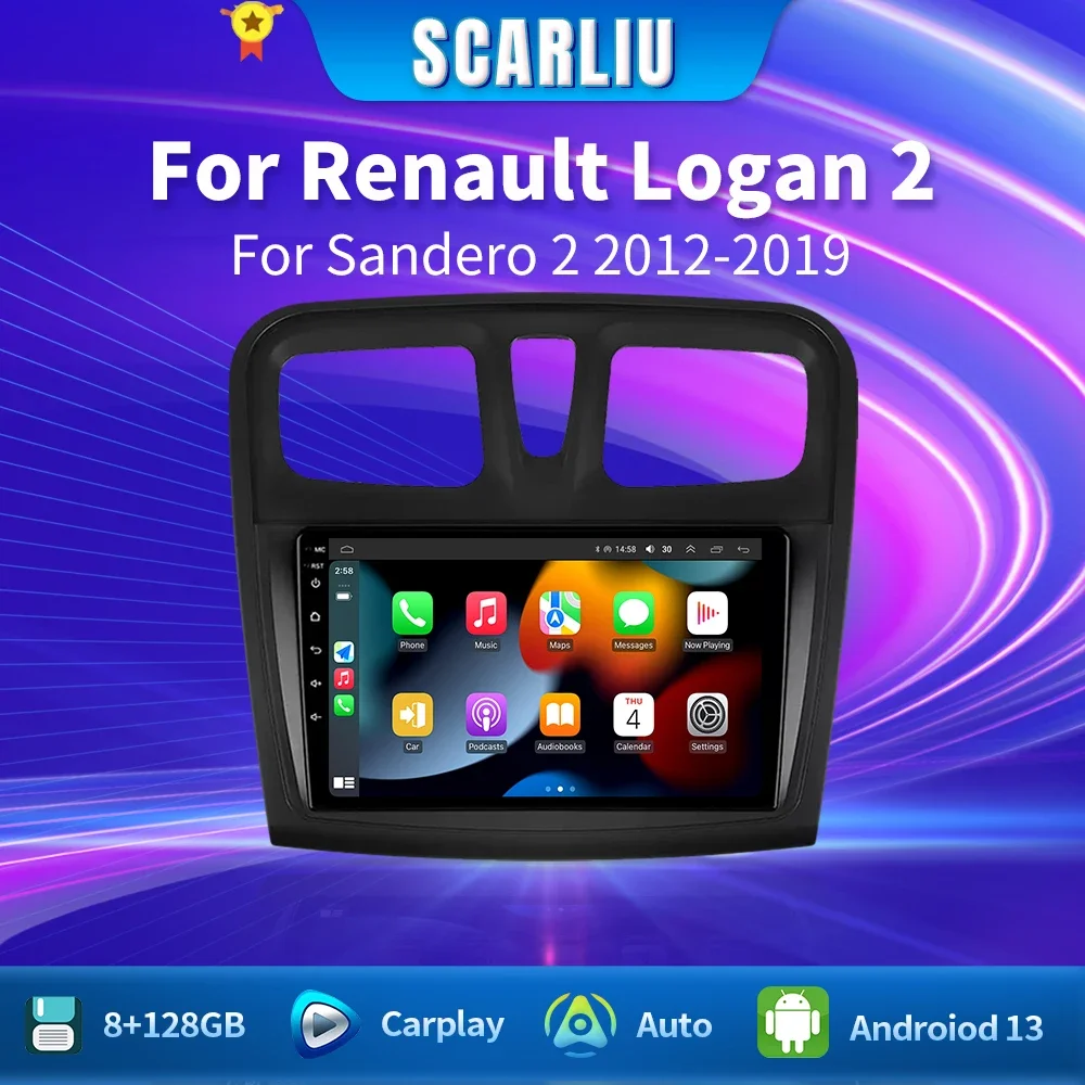 

Android 13 Carplay Car Radio Multimedia Player for Renault Logan 2 Sandero 2 2012 - 2019 2 Din GPS Stereo DVD Head Unit