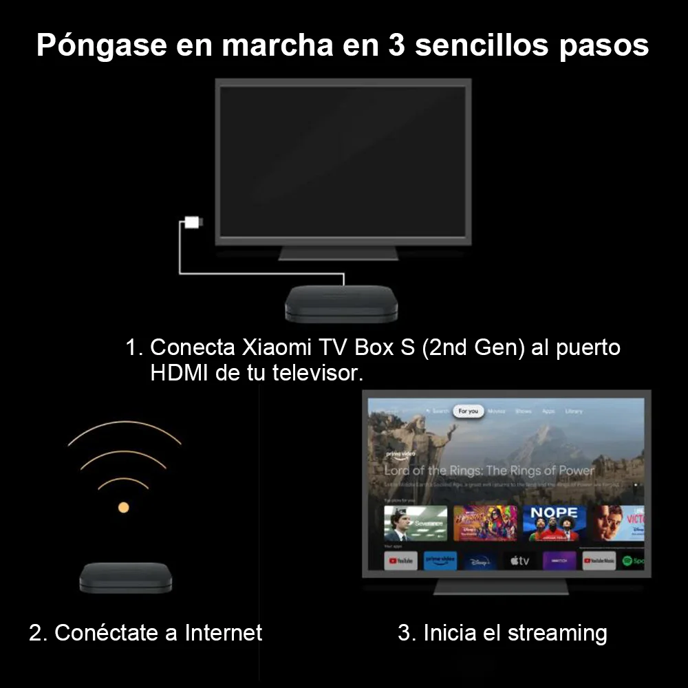 Xiaomi Mi TV Box S 2nd Gen, Smart Android TV Box 4k Ultra HD Set-Top Box Google TV Dolby Vision HDR10+ Google Assistant BT5.2