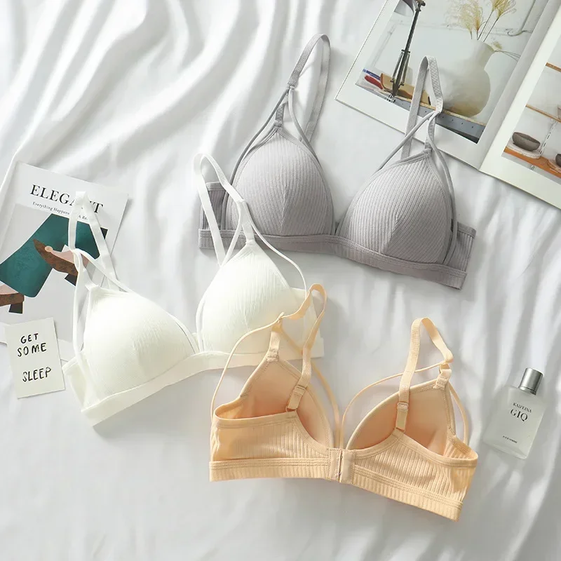 Sexy damesbeha Draadvrije beha Push-up lingerie Franse driehoekige cup beha Ondergoed Draadtop Vrouwelijke intimi Bralette