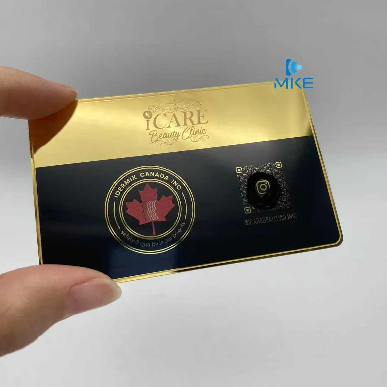 

Gold and Black Qr Code Metal Business Cards