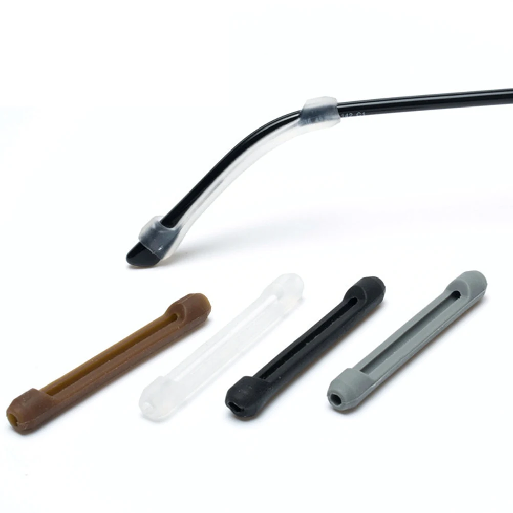 

4 Pairs Anti-skid Glasses Cushion Anti-slip Leg Foot Cover Silicone Sleeves Ear Hooks