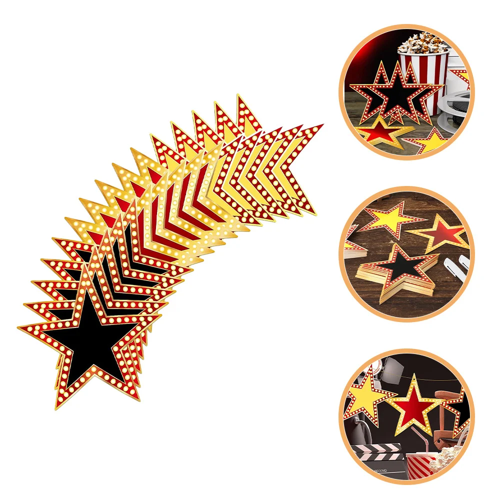 

18 Sheets Colorful Cardstock Stars Decorative Cutouts for Birthday Shower Classroom Table Rewards Movie Theater Party Decor