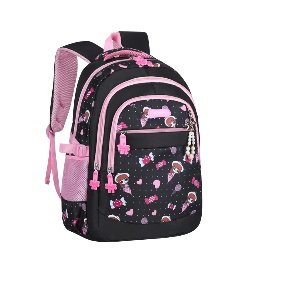 

Princess Style Primary School Schoolbag Large Capacity Waterproof Cartoon Printed Backpack Adjustable Straps Lightweight