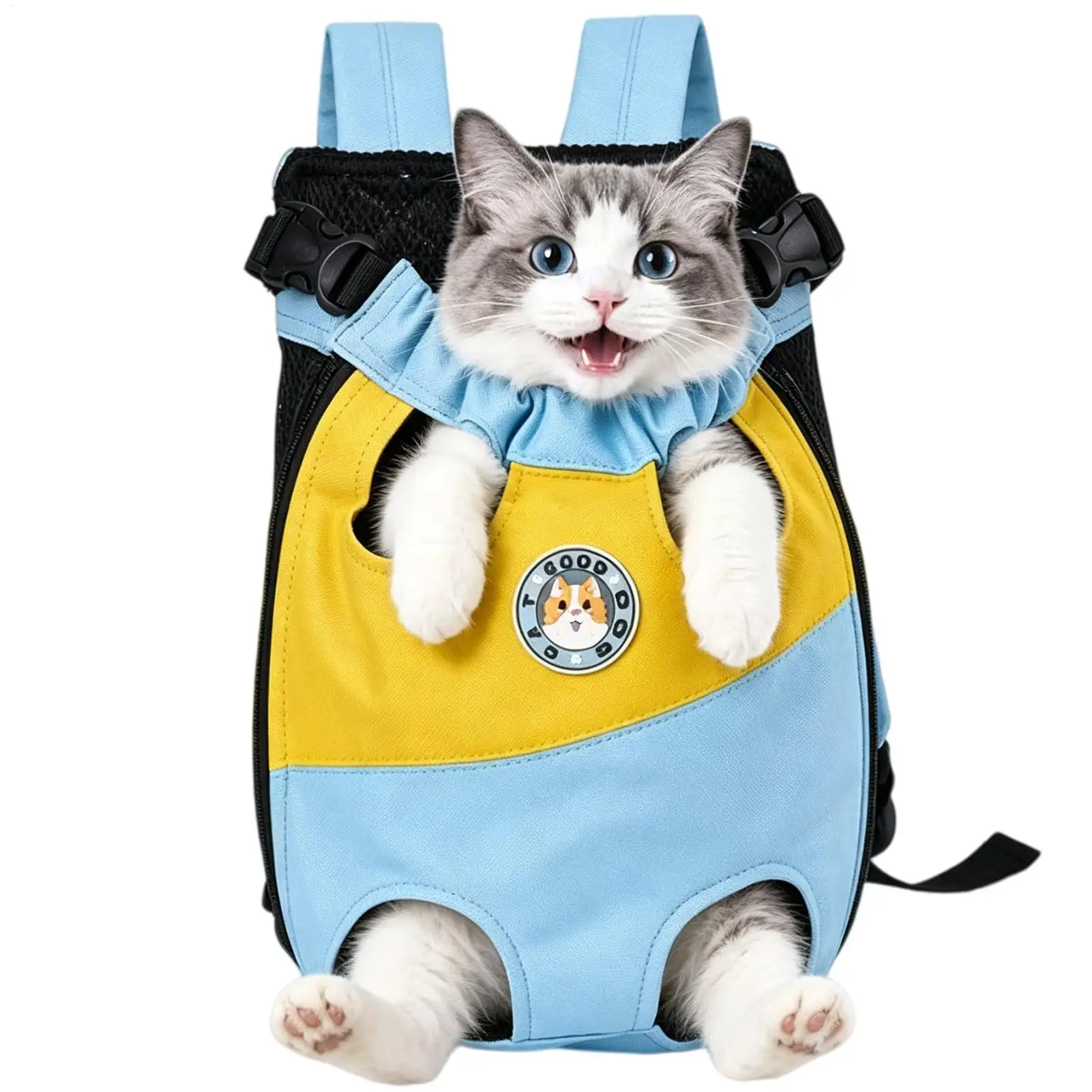 Dog Chest Carrier Pet Leg-Out Breathable Chest Backpack Hands-Free Cat Front Carrier for Commuting Riding Walking Daily Camping