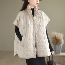 2024 New Down Padded Vest Women Autumn Winter Parkas Fashion Zipper Sleeveless Jacket Female Loose Waistcoat Ladies Tops