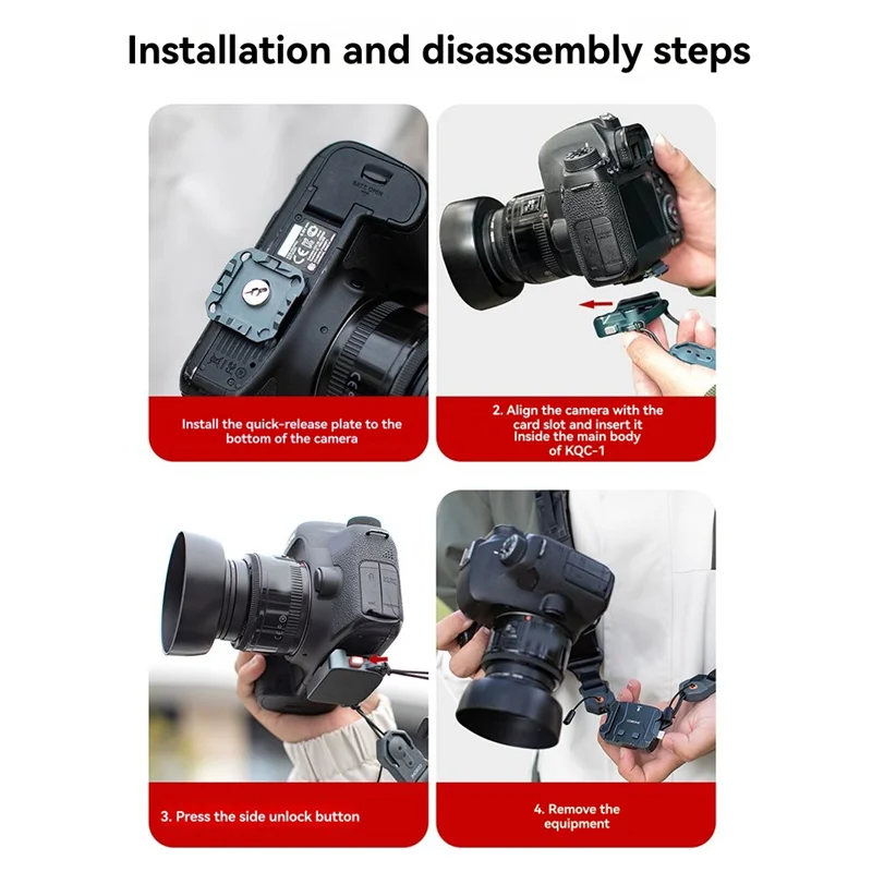 ABKI-Cobone Quick Release Shoulder Strap Base With Quick Disconnect Adapter For Fujifilm Canon Sony Cameras For Fast Release Pla