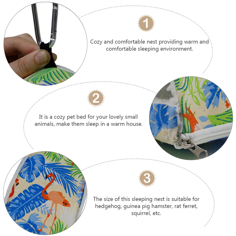 

1Pcs Foldable Hamster Nest Portable Pet Sleeping Bag Warm Cozy Small Animal Nest House Hanging Cage Bed for Hedgehog Guinea Pig