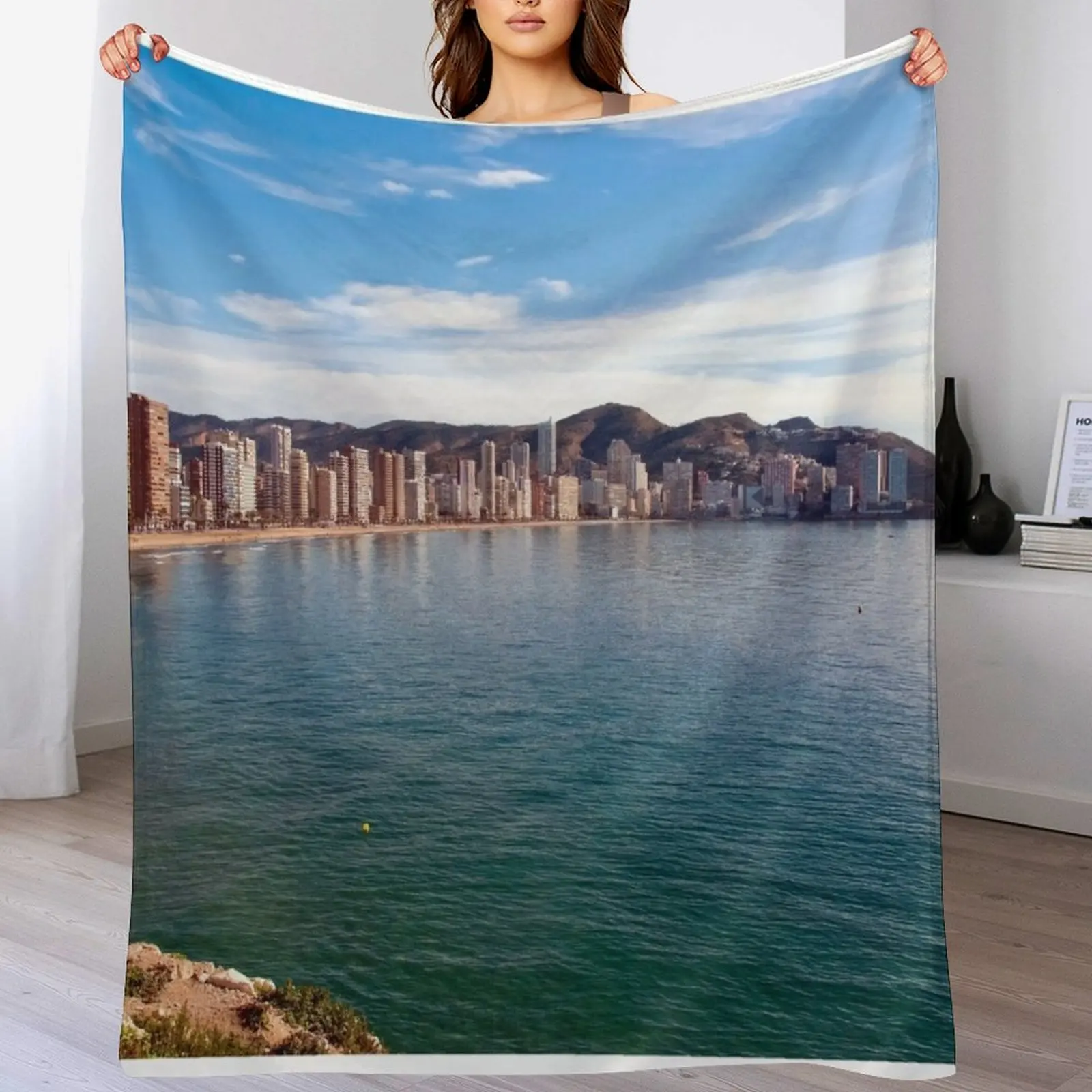 New Benidorm Levante Beach Mediterranean Coast Spain Throw Blanket Blankets For Sofas Extra Large Throw Blankets